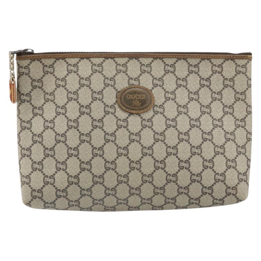 Gucci GG Supreme Clutch bag PVC, BEIGE, CANVAS, Clutche & pouche