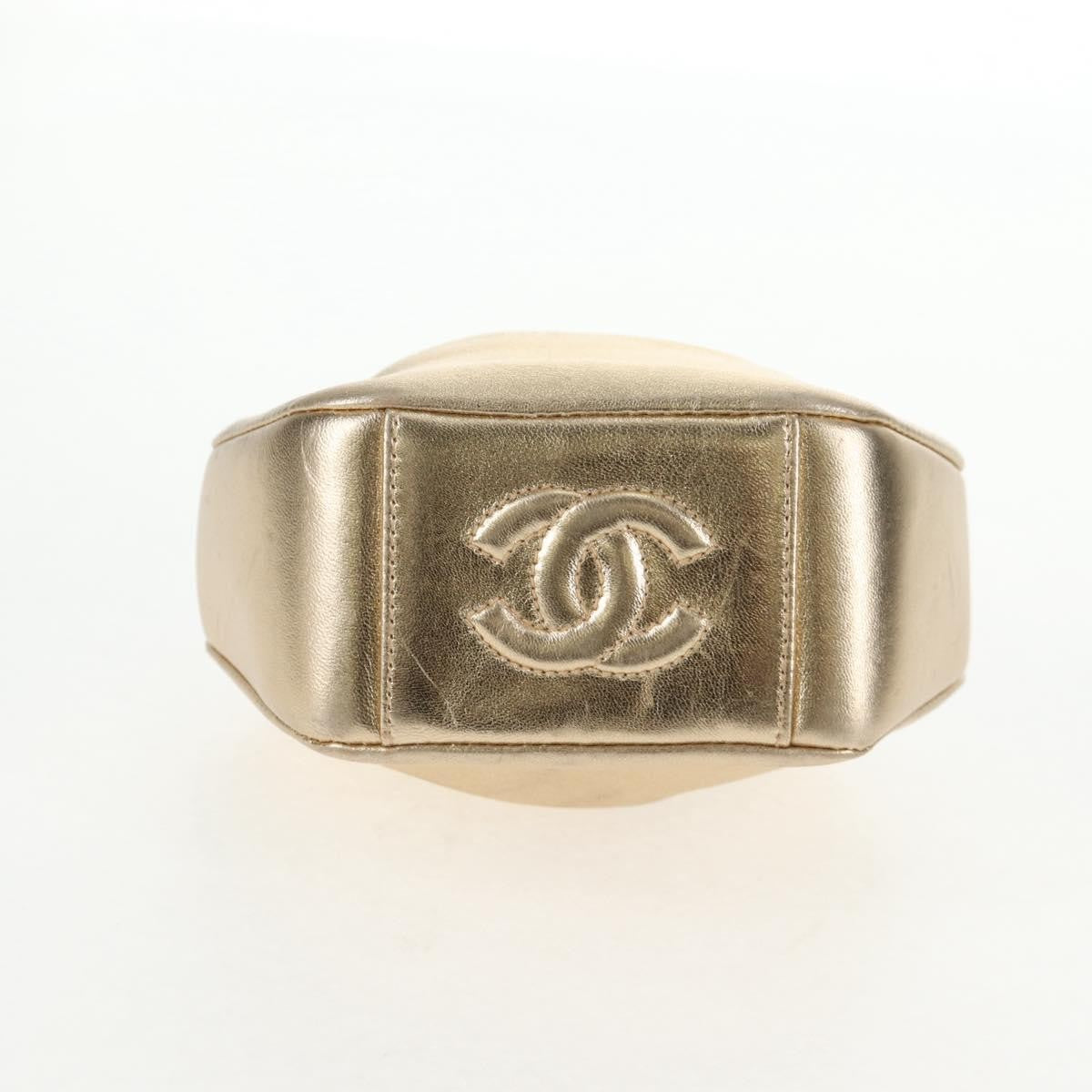 Chanel Vintage Timeless Kisslock Coin Purse Leather, GOLD, LEATHER, Shoulder bag