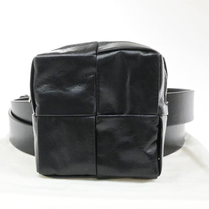 Bottega Veneta Cassette Belt Bag Padded Intrecciato Leather, BLACK, LEATHER, Crossbody bag