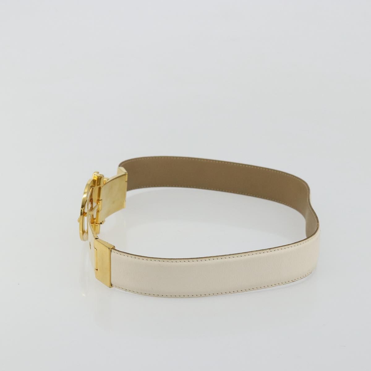 Salvatore Ferragamo Gancini Buckle Reversible Belt Leather, White, Leather, Belt