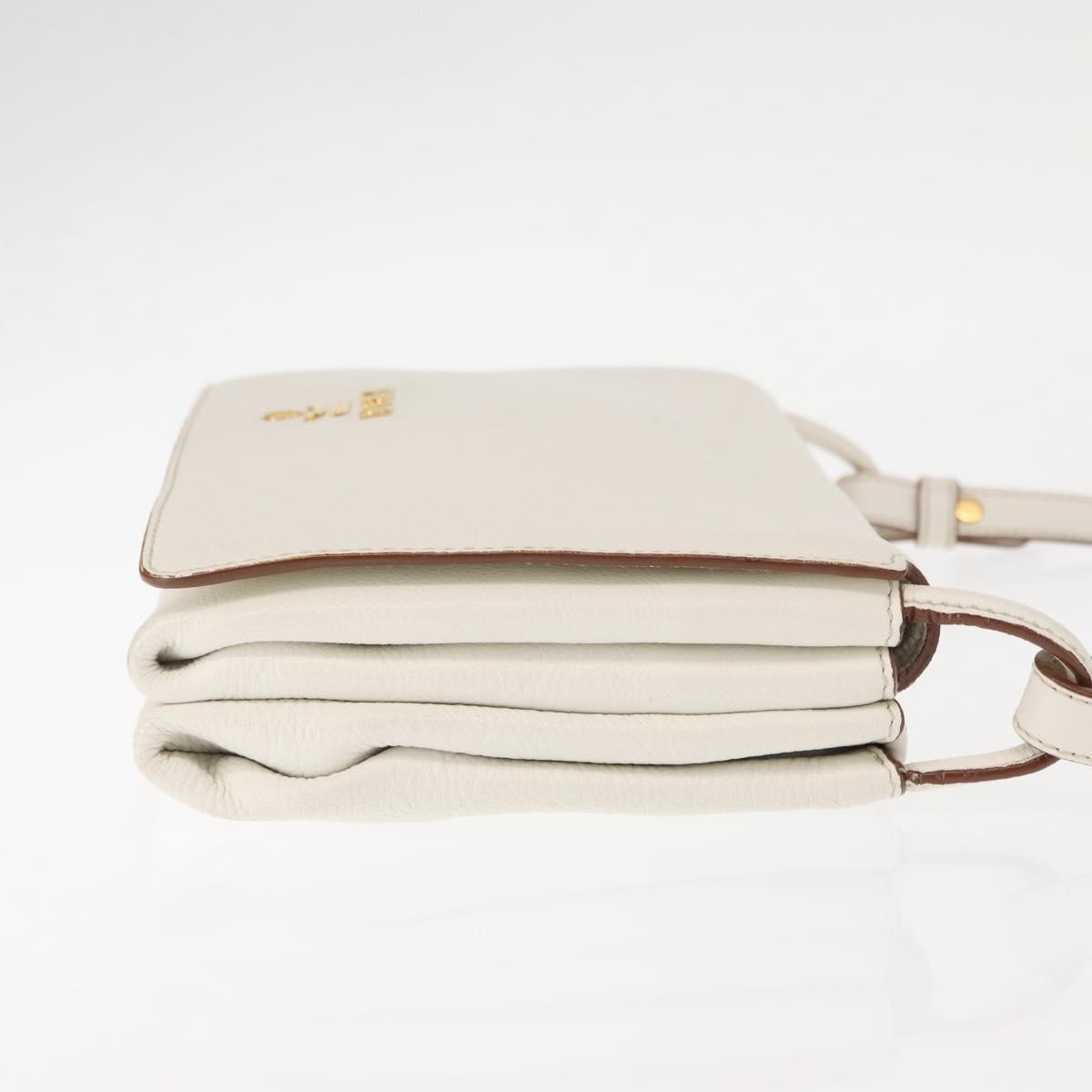 Prada Flap Crossbody Bag Vitello Daino, WHITE, LEATHER, Shoulder bag