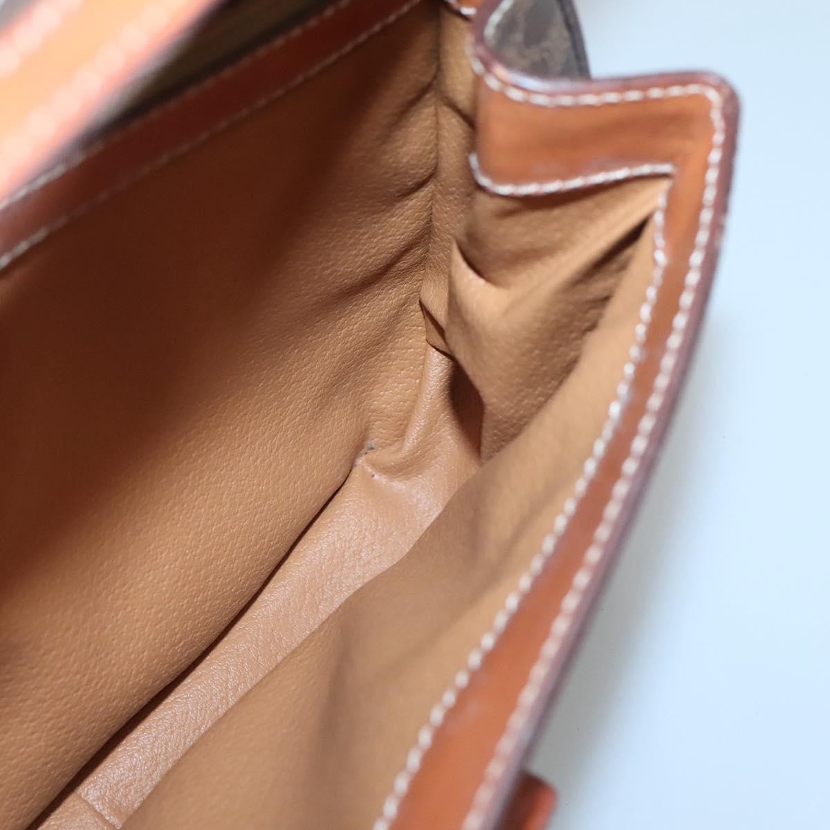 Celine Vintage Convertible Top Handle Bag Macadam Coated Canvas, BROWN, CANVAS, Handbag