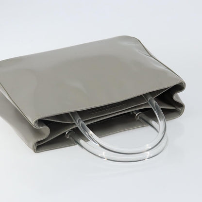Prada Resin Handle Tote Patent Leather, GRAY, PATENT_LEATHER, Handbag
