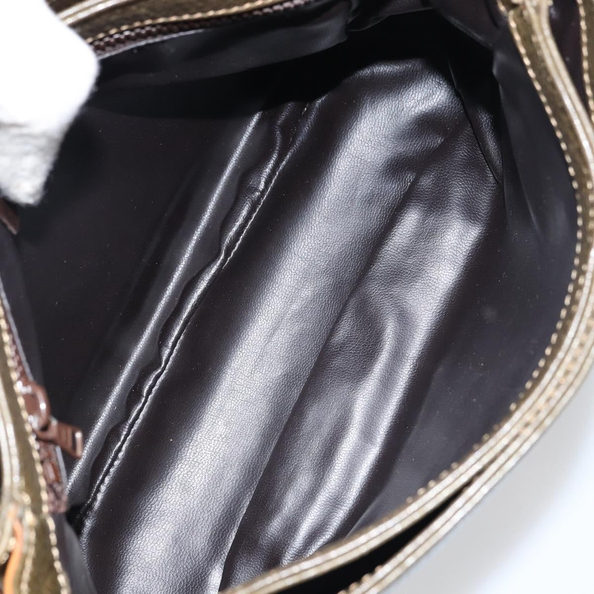 Celine Vintage Shoulder Bag Leather, KHAKI, LEATHER, Shoulder bag