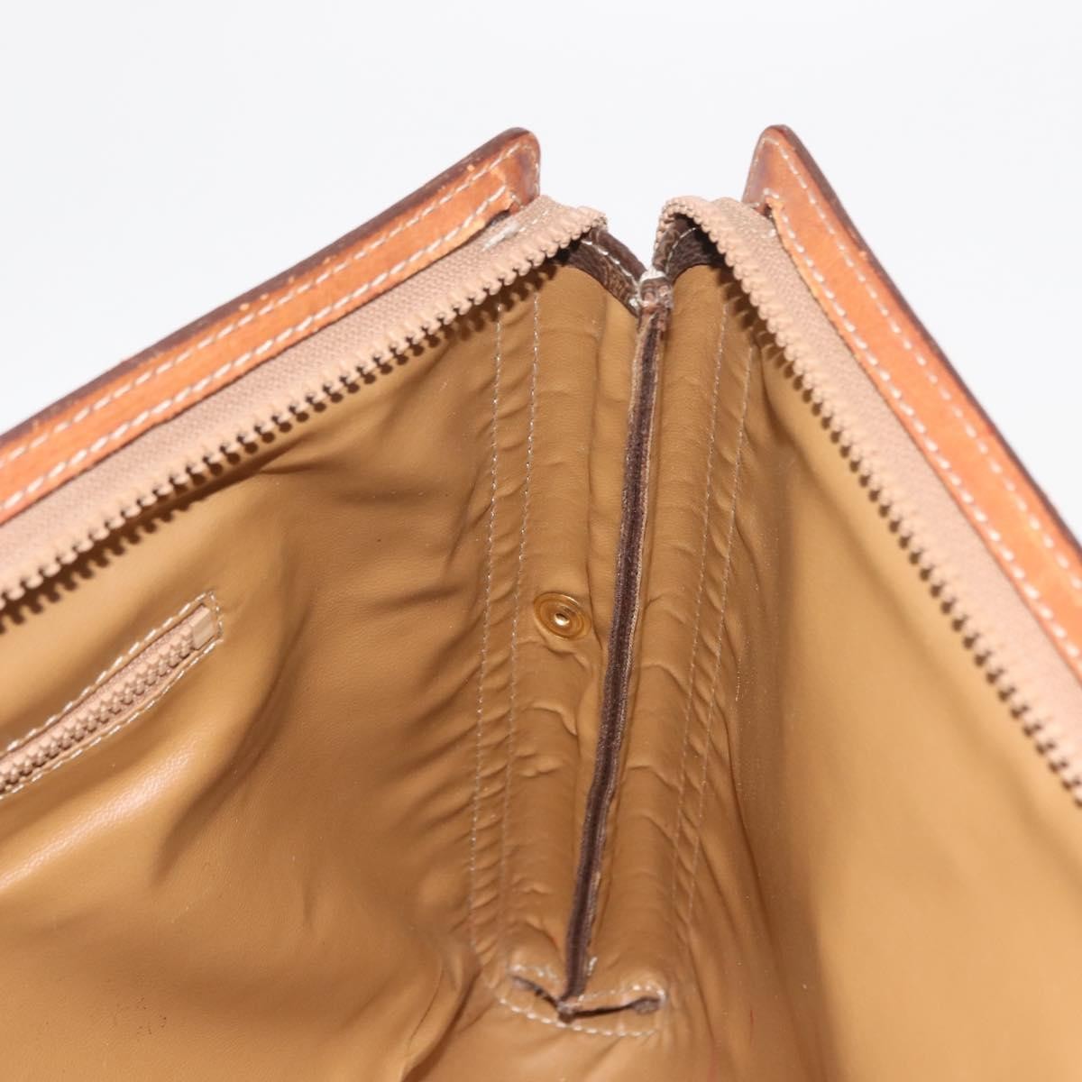 Celine Macadam Pochette Canvas and Leather, BROWN, CANVAS, Clutche & pouche