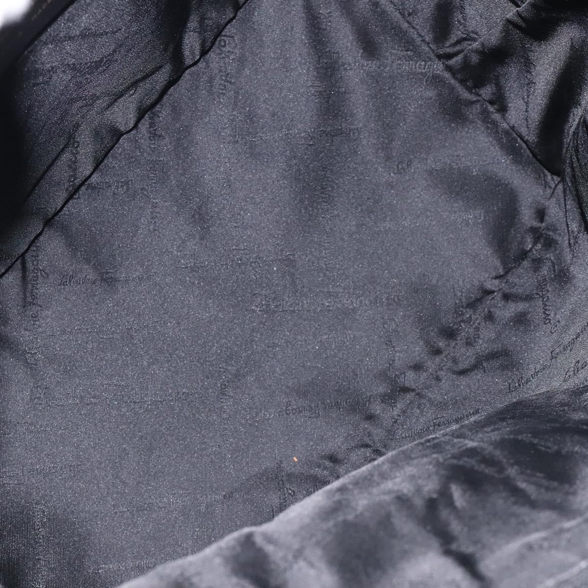 Salvatore Ferragamo Gancini Shoulder Bag Canvas, BLACK, CANVAS, Shoulder bag