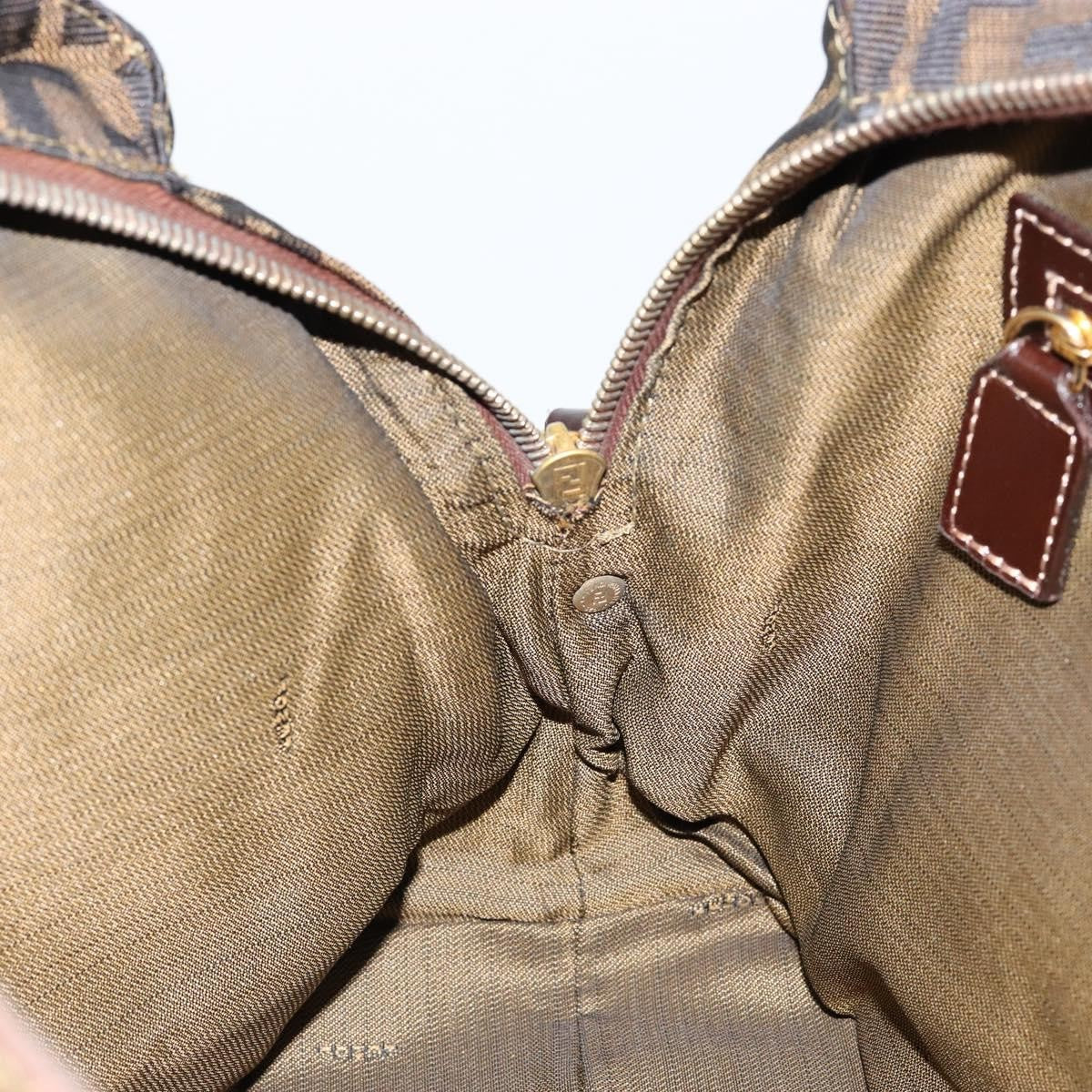 Fendi Vintage Convertible Satchel Zucca Canvas, BROWN, CANVAS, Handbag