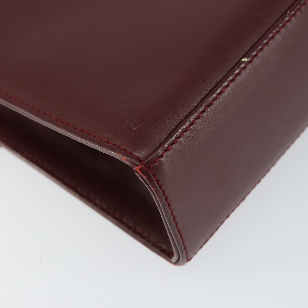 Salvatore Ferragamo Vintage Gancini Chain Shoulder Bag Leather, BURGUNDY, LEATHER, Shoulder bag