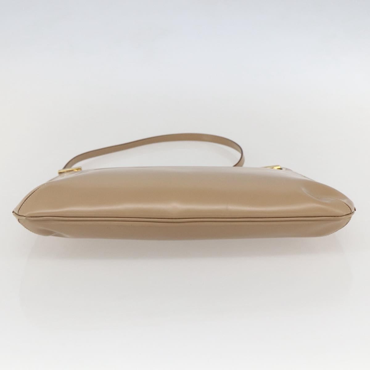 Salvatore Ferragamo Gancini Shoulder Bag Leather, BEIGE, LEATHER, Shoulder bag