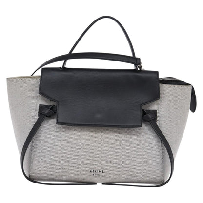 Celine Belt Bag Canvas and Leather, GRAY, CANVAS, Shoulder bag