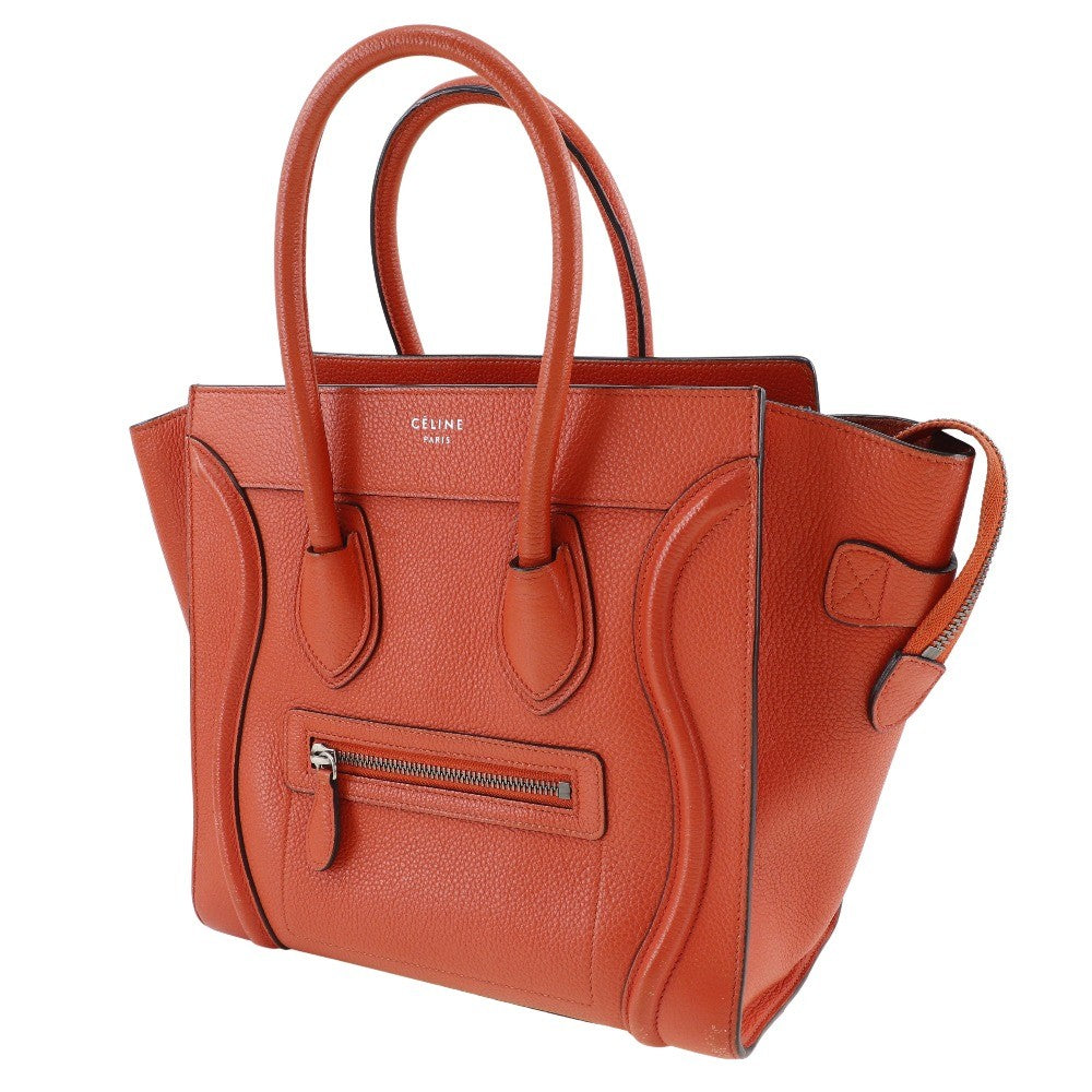 Celine Luggage Bag Embossed Leather, RED, LEATHER, Handbag
