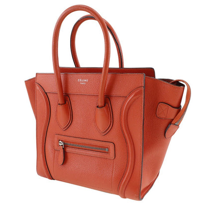 Celine Luggage Bag Embossed Leather, RED, LEATHER, Handbag