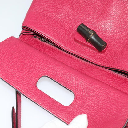 Gucci Bamboo Daily Top Handle Bag Leather, PINK, LEATHER, Handbag