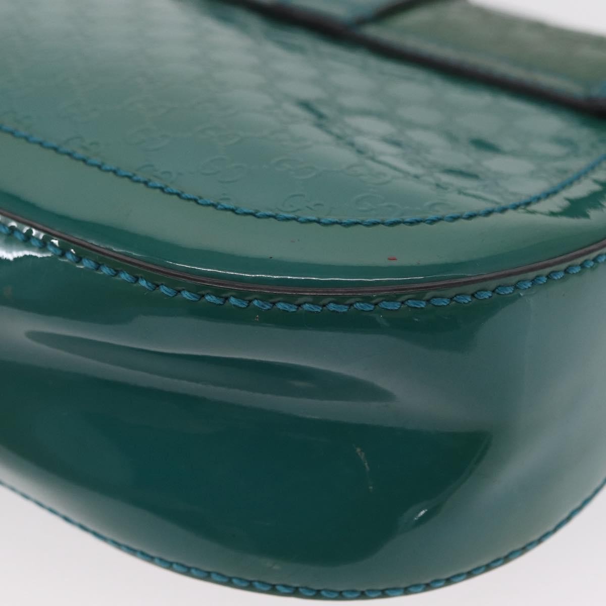 Gucci Vintage Flap Shoulder Bag Patent Leather, TURQUOISE, PATENT_LEATHER, Shoulder bag