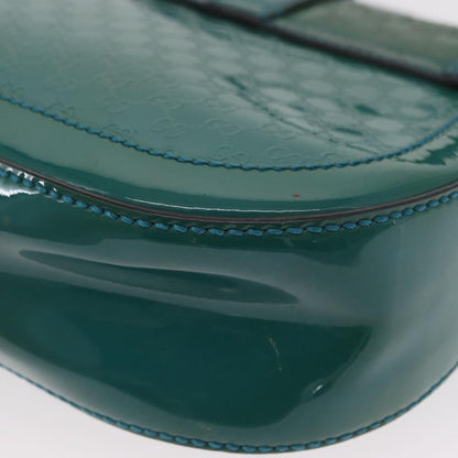 Gucci Vintage Flap Shoulder Bag Patent Leather, TURQUOISE, PATENT_LEATHER, Shoulder bag