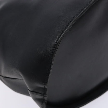 Salvatore Ferragamo Gancini Shoulder Bag Leather, BLACK, LEATHER, Shoulder bag