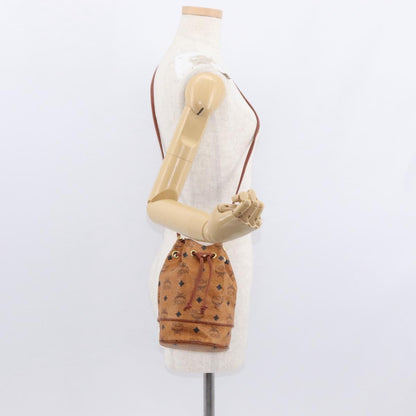 MCM Visetos Shoulder bag Canvas and Leather, BROWN, CANVAS, Shoulder bag