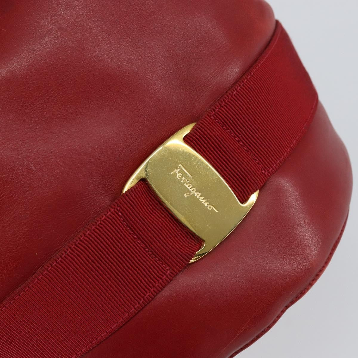 Salvatore Ferragamo Vala Shoulder Bag Leather, RED, LEATHER, Shoulder bag