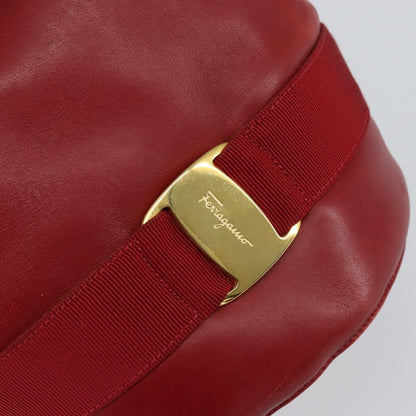 Salvatore Ferragamo Vala Shoulder Bag Leather, RED, LEATHER, Shoulder bag