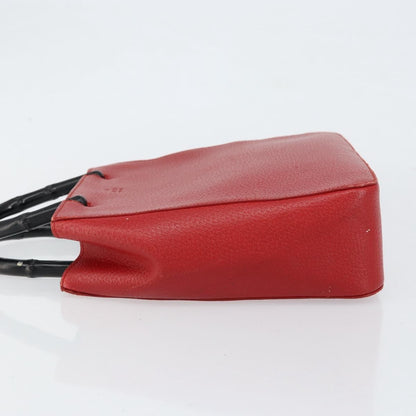 Gucci Vintage Bamboo Handle Bag Leather, RED, LEATHER, Handbag