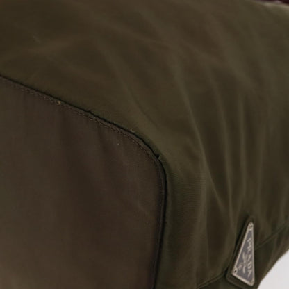 Prada Resin Handle Tote Tessuto, Khaki, Nylon, Tote Bag