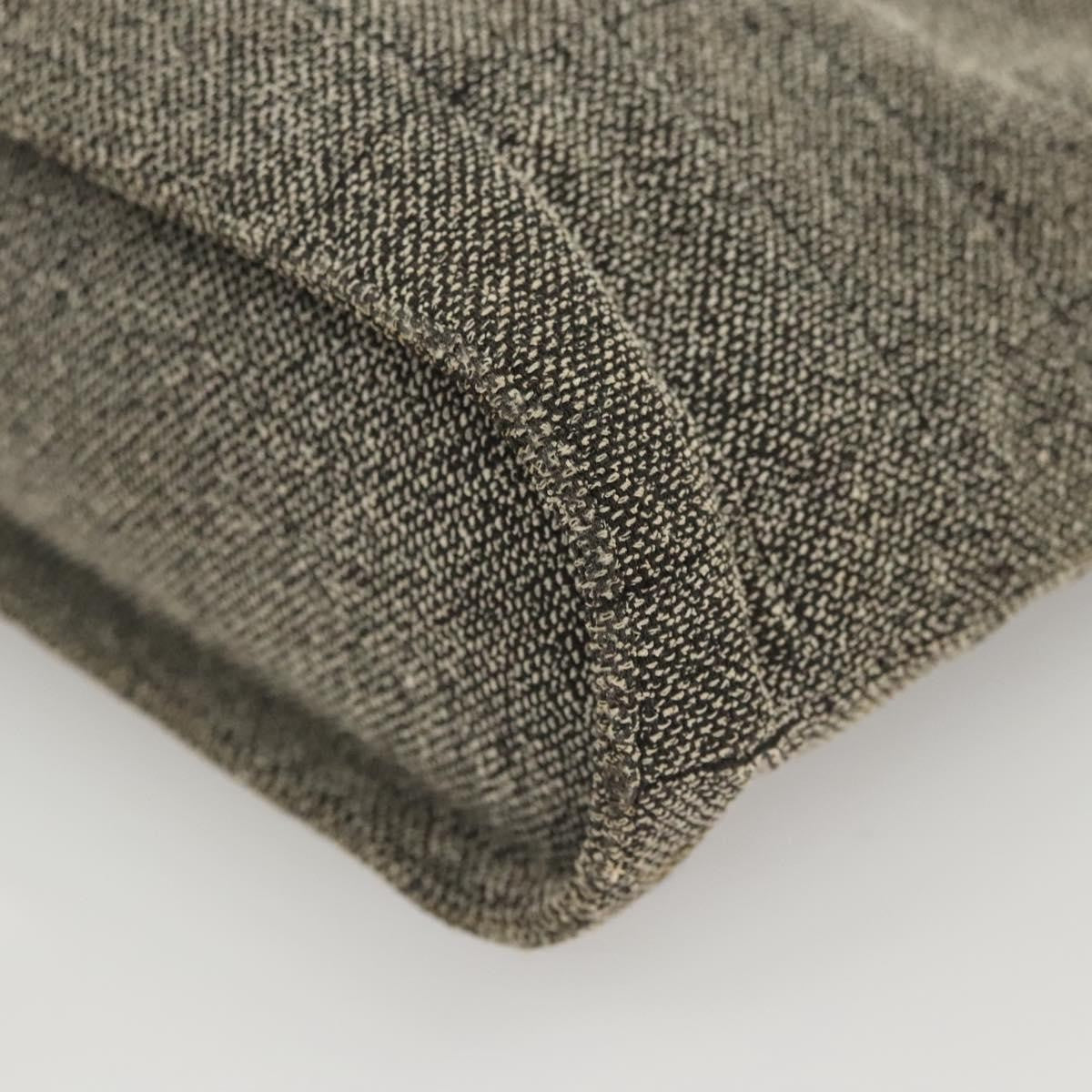 Chanel Vintage Chocolate Bar Tote Quilted Canvas, GRAY, CANVAS, Tote bag