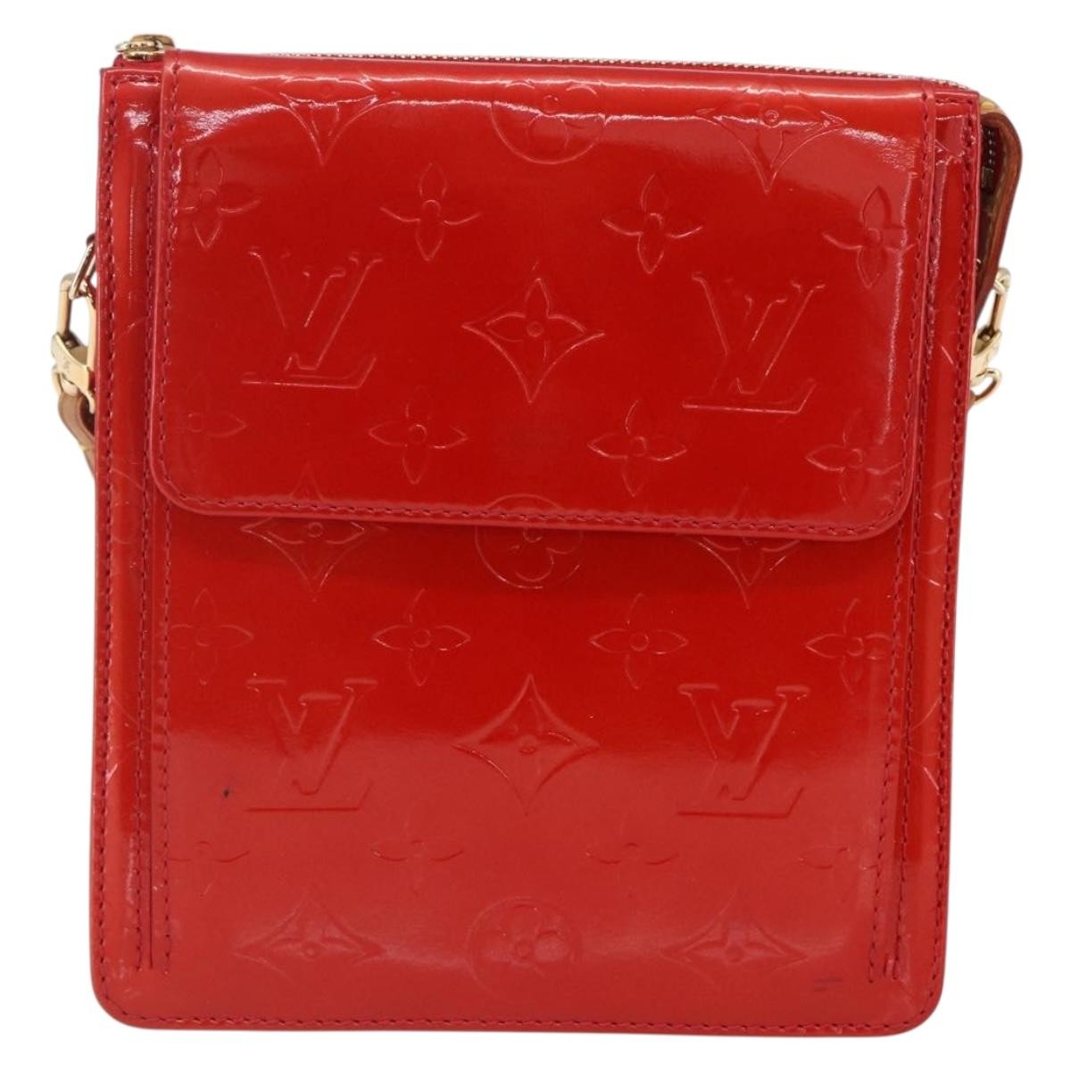 Louis Vuitton Mott Handbag Monogram Vernis, RED, PATENT_LEATHER, Clutche & pouche