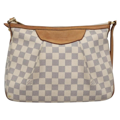 Louis Vuitton Siracusa Handbag Damier, WHITE, CANVAS, Shoulder bag
