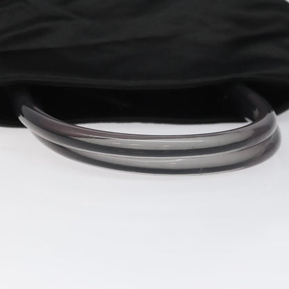 Prada Resin Handle Tote Satin, BLACK, SATIN, Tote bag