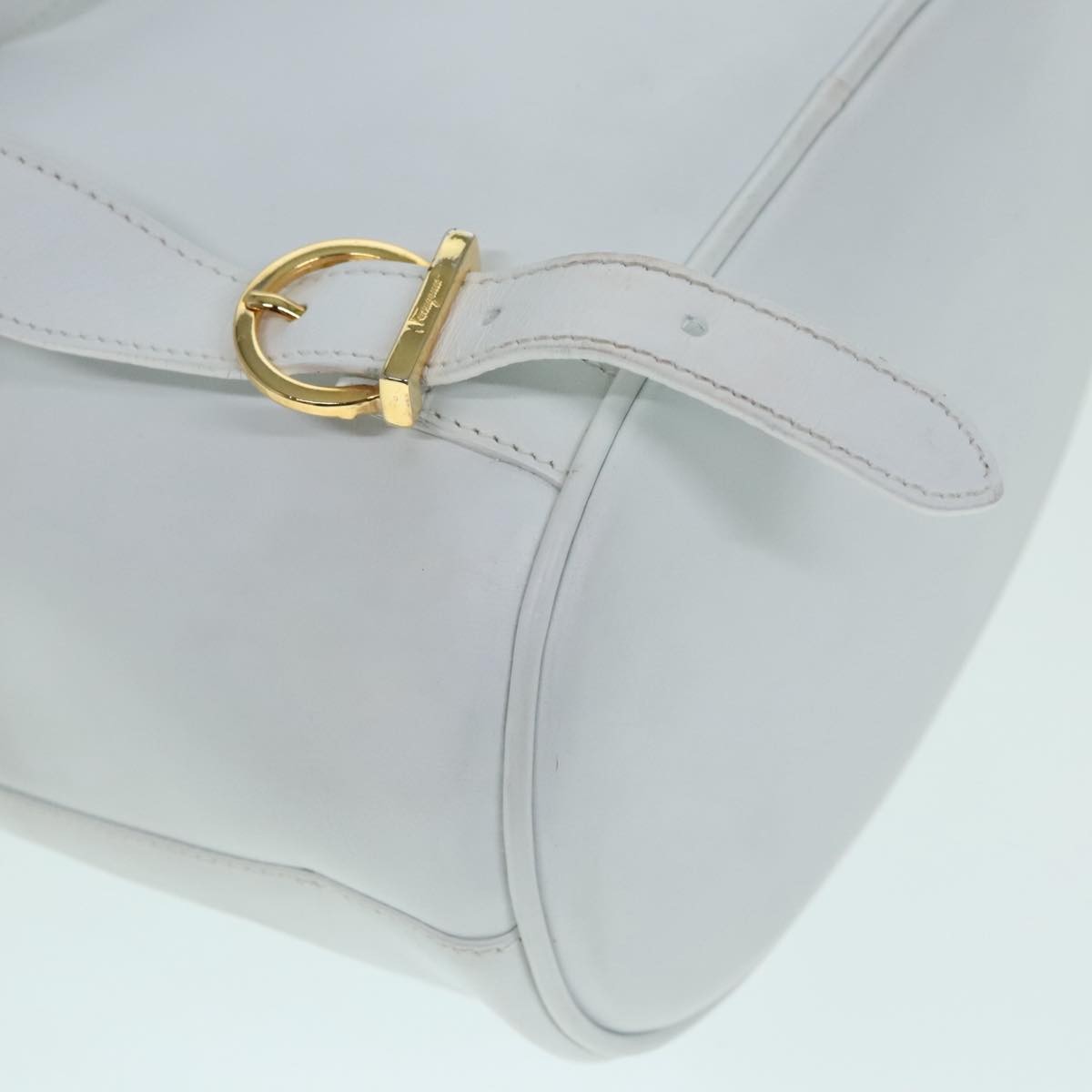 Salvatore Ferragamo Gancini Backpack Leather, WHITE, LEATHER, Backpack
