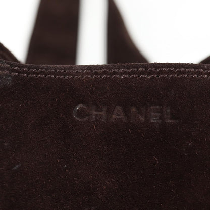 Chanel Vintage Shoulder Bag Suede, BROWN, SUEDE, Shoulder bag