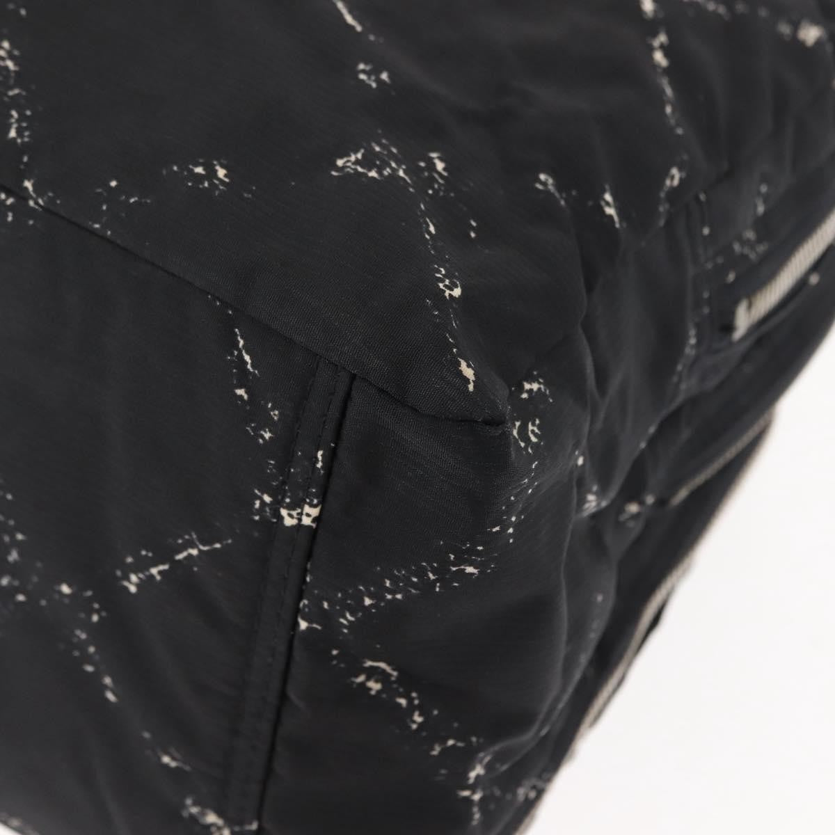 Chanel Travel Line Boston Bag Printed Nylon, BLACK, NYLON, Travel bag