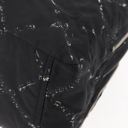 Chanel Travel Line Boston Bag Printed Nylon, BLACK, NYLON, Travel bag