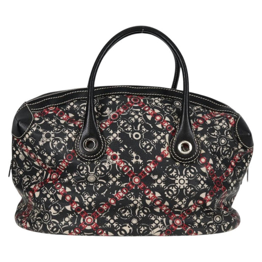 Chanel Optic Coco Bowler Bag Printed Coated Canvas with Caviar, BLACK, PVC, Handbag