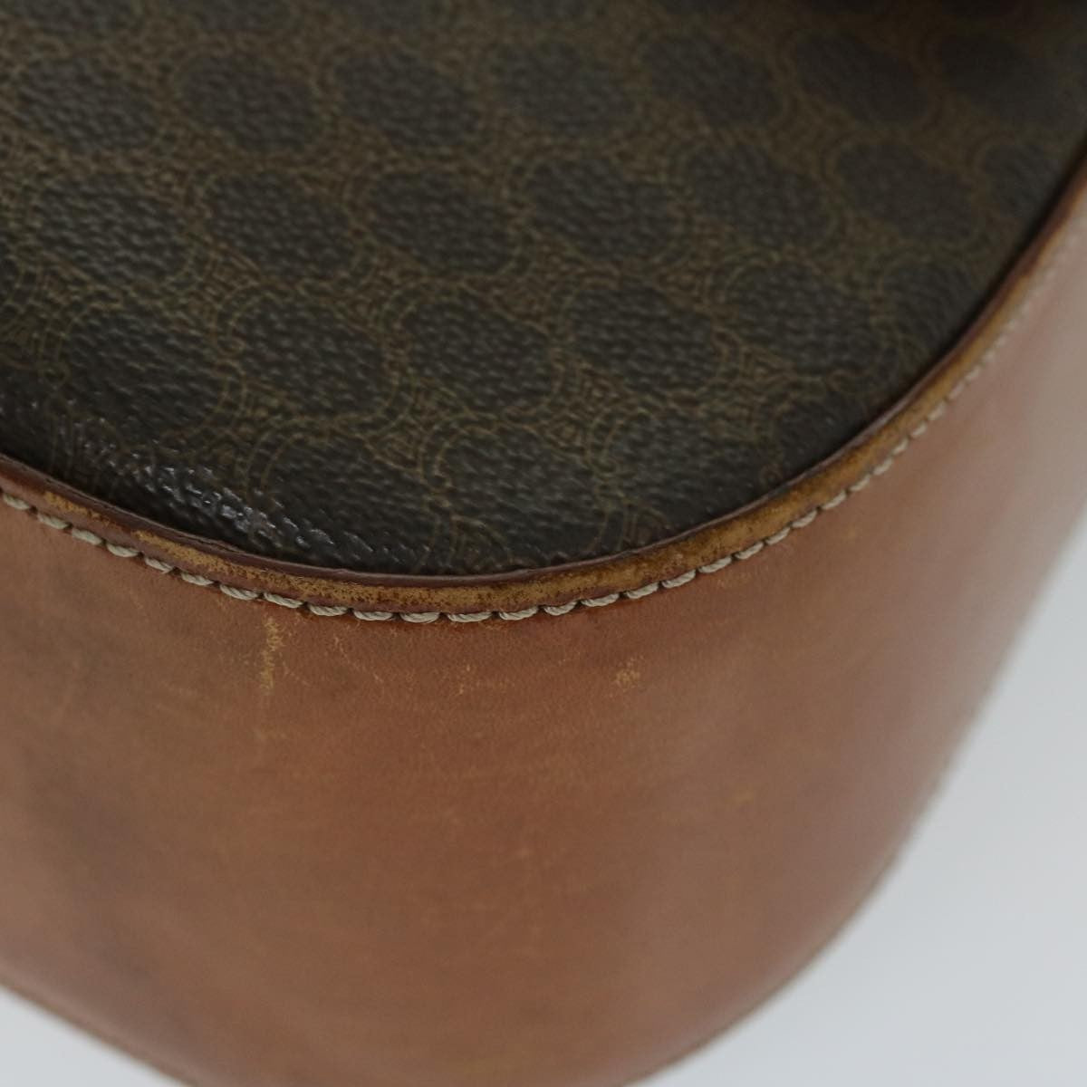 Celine Vintage Convertible Macadam Turnlock Shoulder Bag Canvas and Leather, BROWN, CANVAS, Shoulder bag