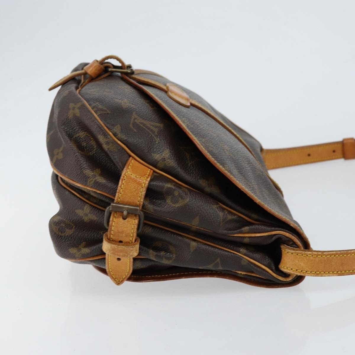 Louis Vuitton Saumur Handbag Monogram Canvas, BROWN, CANVAS, Shoulder bag