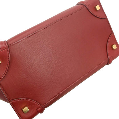 Celine Luggage Bag Smooth Leather, BURGUNDY, LEATHER, Handbag