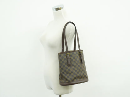 Louis Vuitton Marais Damier, BROWN, CANVAS, Tote bag