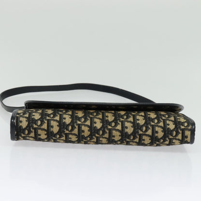 Christian Dior Vintage Trotter Flap Shoulder Bag Diorissimo Canvas, NAVY, CANVAS, Shoulder bag