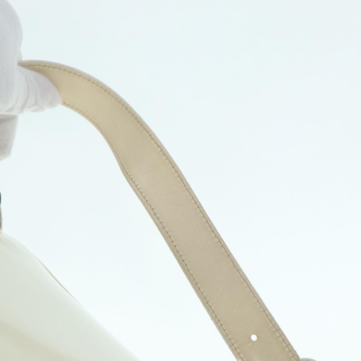 Gucci Vintage Bamboo Backpack Nylon and Patent Leather, WHITE, NYLON, Backpack