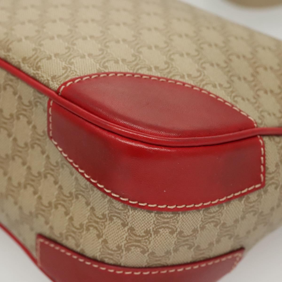 Celine Macadam Shoulder Bag Canvas, BEIGE, CANVAS, Shoulder bag