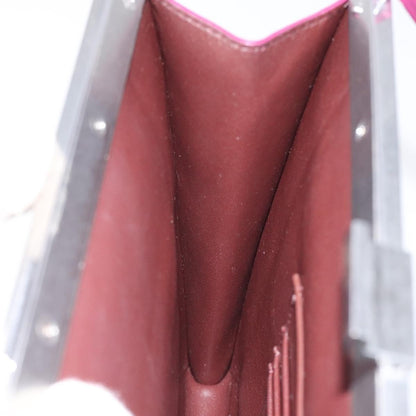 Celine Clasp Crossbody Bag Leather, PURPLE, LEATHER, Crossbody bag