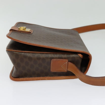 Celine Macadam Shoulder Bag PVC Leather, BROWN, CANVAS, Shoulder bag