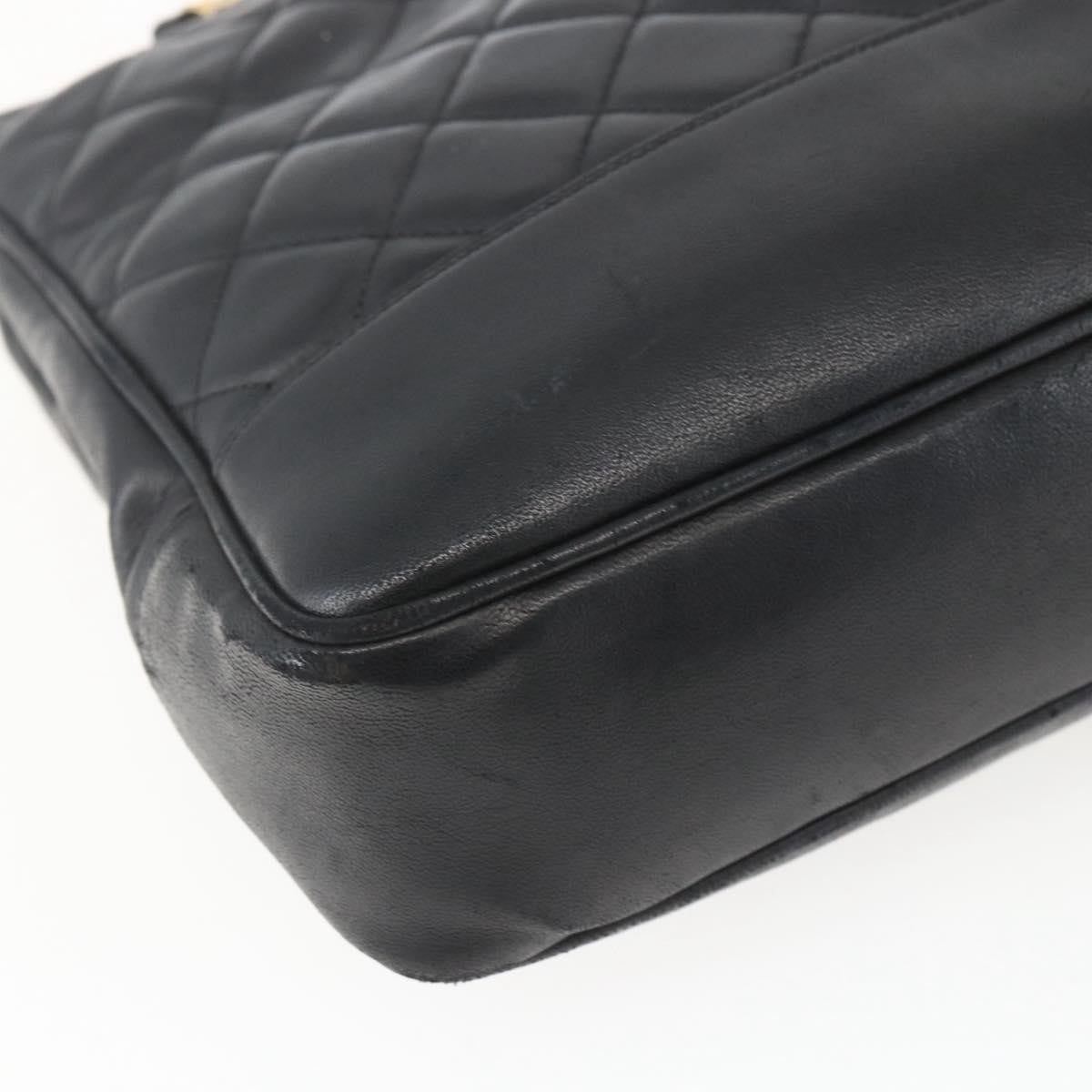 Chanel Vintage Shopping Tote Quilted Lambskin, BLACK, LEATHER, Tote bag