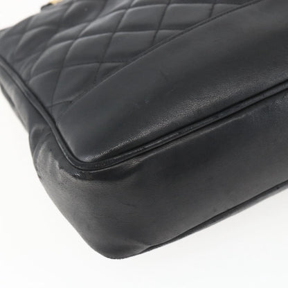 Chanel Vintage Shopping Tote Quilted Lambskin, BLACK, LEATHER, Tote bag