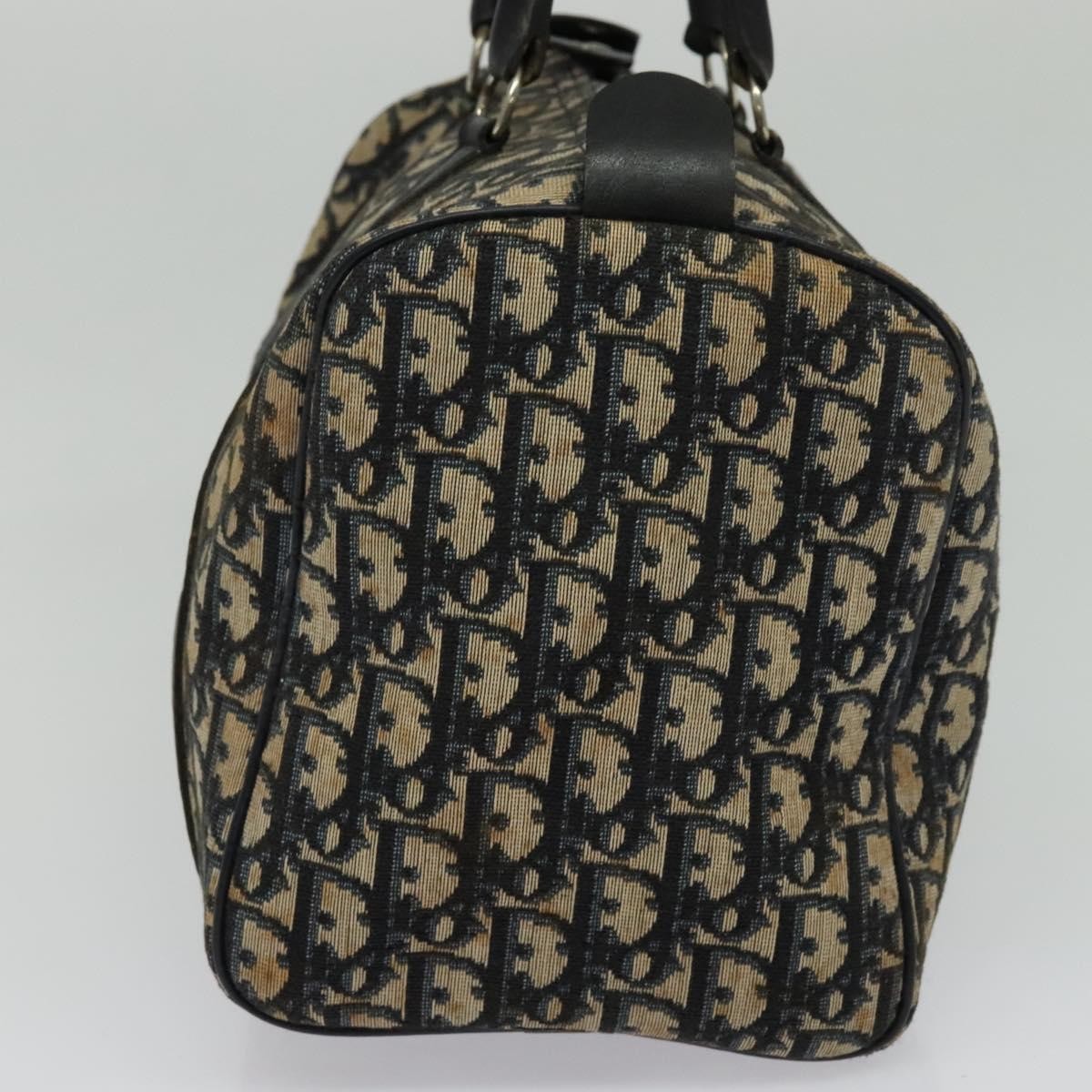 Christian Dior Vintage Trotter Boston Bag Diorissimo Canvas, NAVY, CANVAS, Handbag