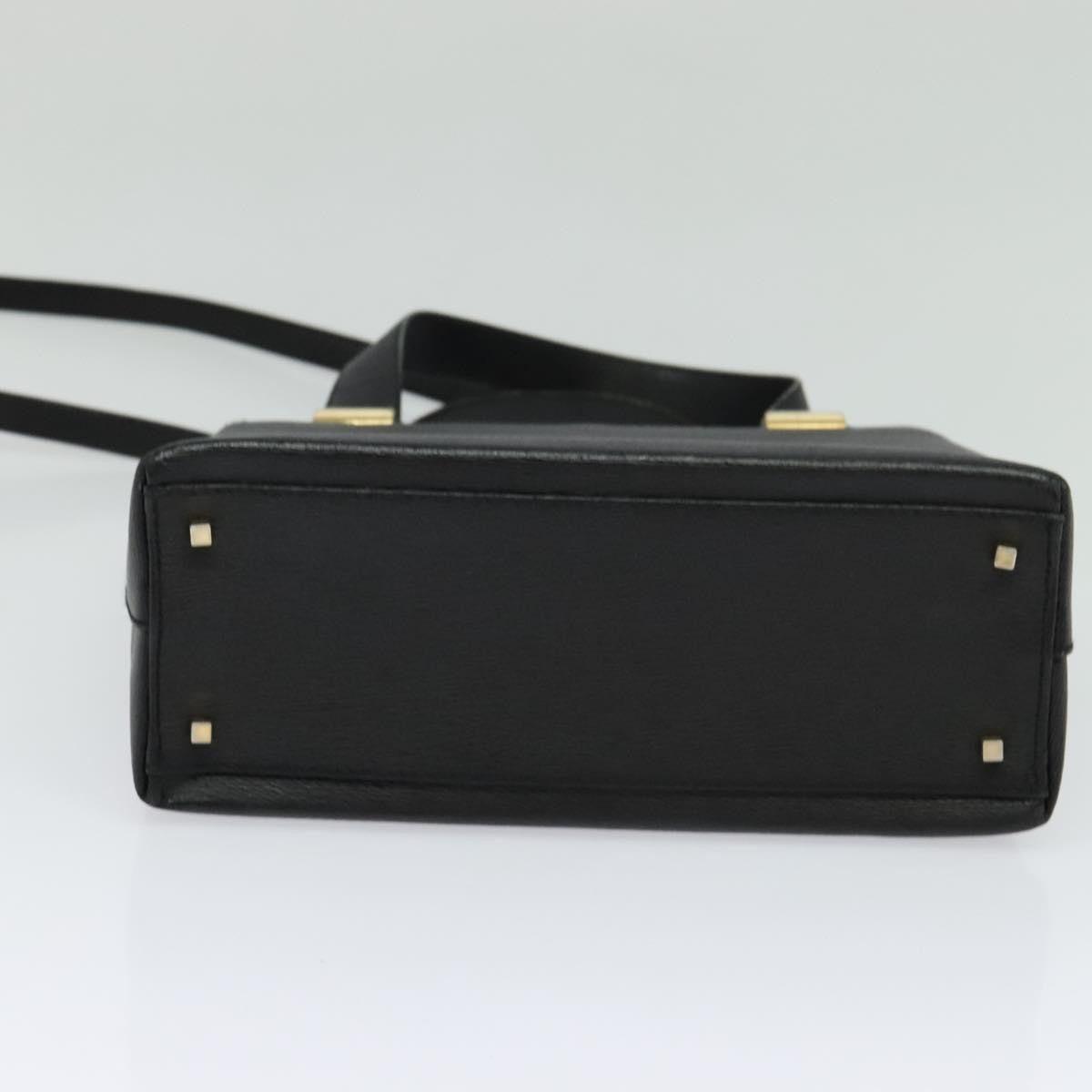 Salvatore Ferragamo Vintage Handbag Leather, BLACK, LEATHER, Handbag