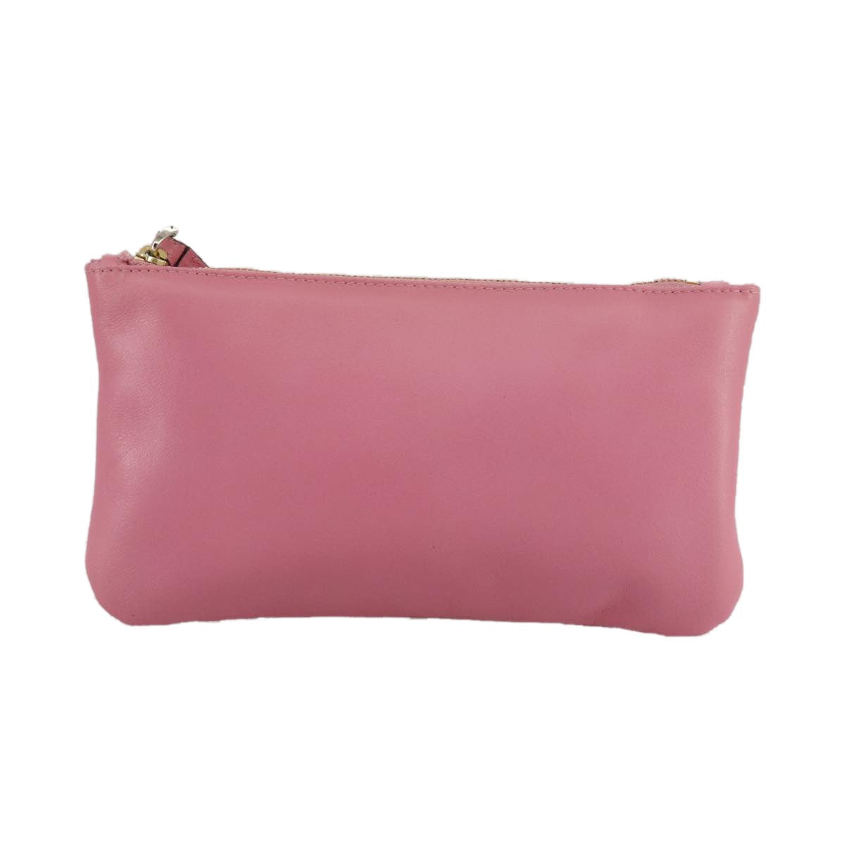 Valentino Garavani Zip Pouch Leather, PINK, LEATHER, Clutche & pouche