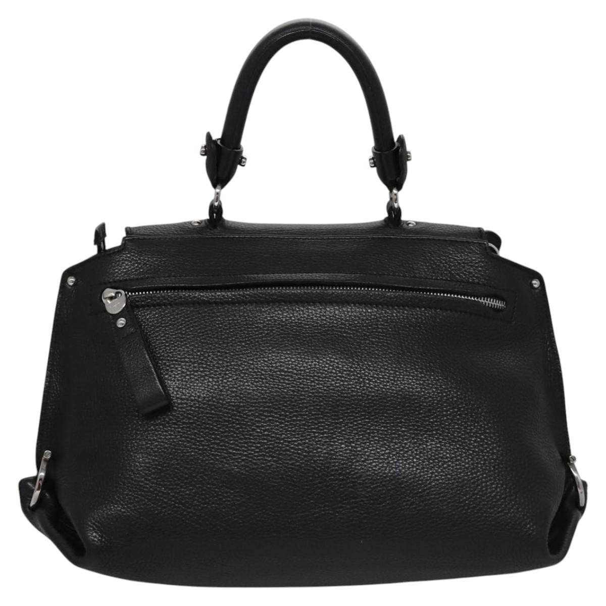 Salvatore Ferragamo Sofia Satchel Leather, BLACK, LEATHER, Handbag