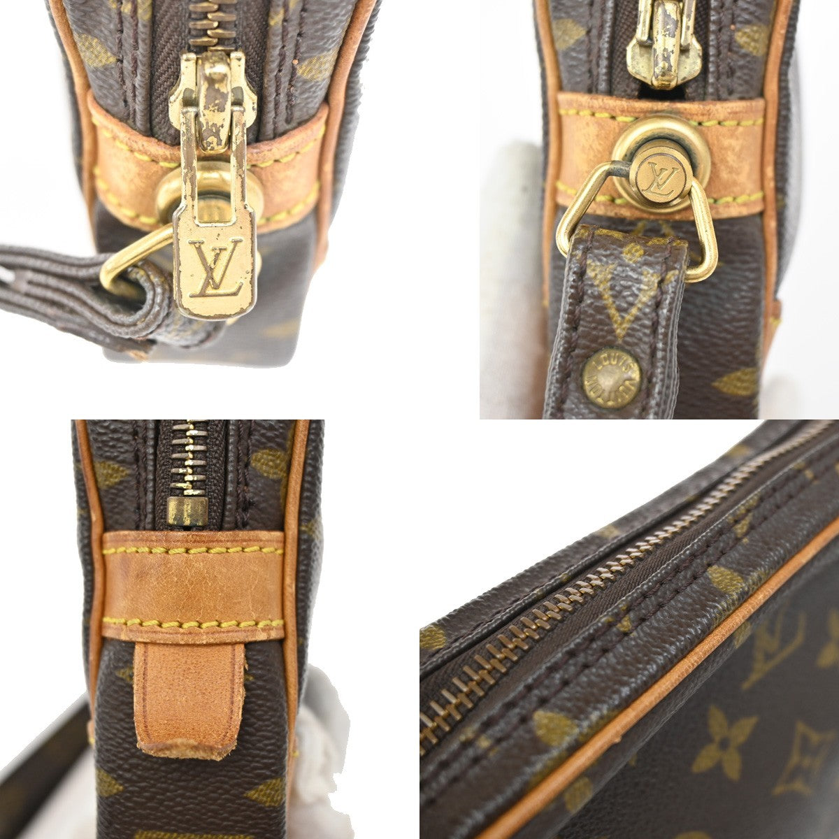 Louis Vuitton Marly Dragonne Clutch Monogram Canvas, BROWN, LEATHER, Clutche & pouche